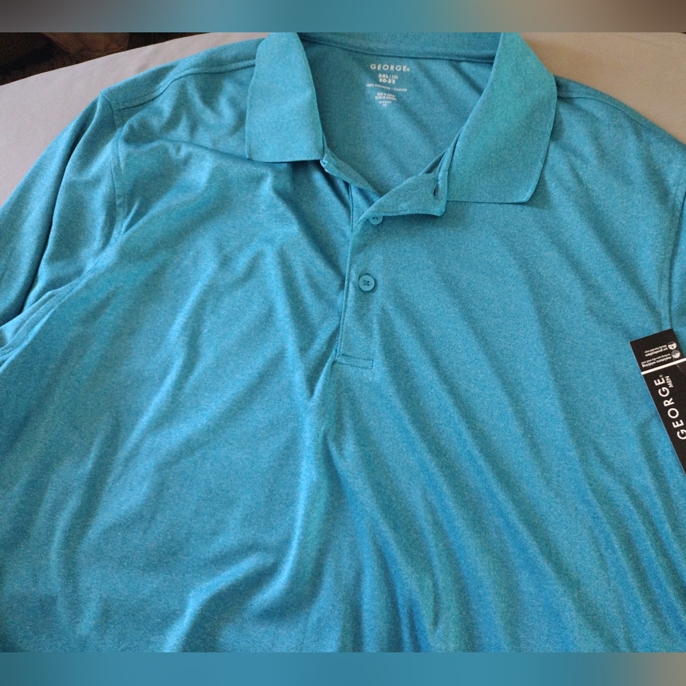 Men's Short Sleeve Colored Golf Tee, teal, 2XL